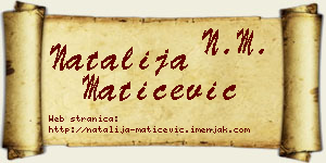 Natalija Matićević vizit kartica
